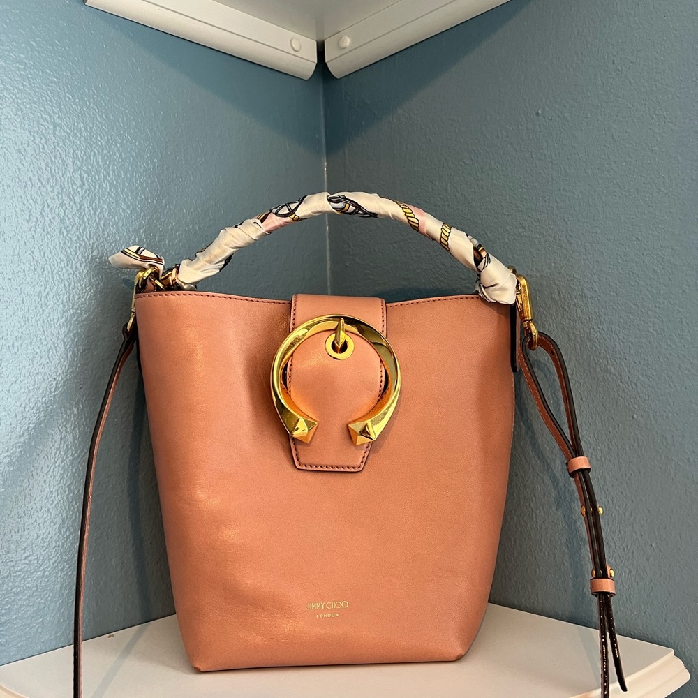 Jimmy Choo Madeline Blush Calf Leather Crossbody